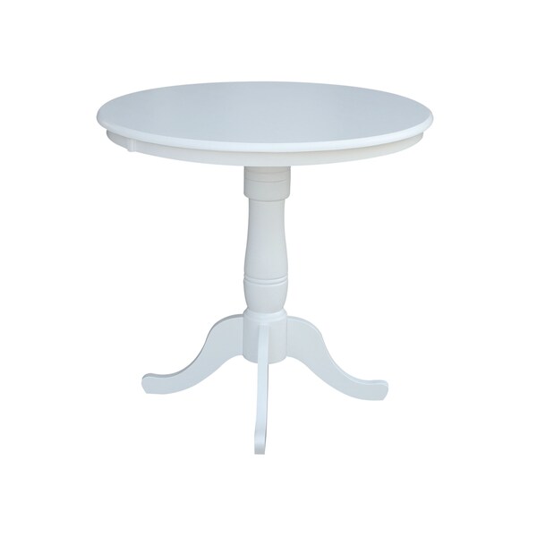International Concepts Round 36 in Round Top Pedestal Table, 40.9 inH, White, 36 in W, 36 in L, 40.9 in H, Wood, White K08-36RT-6B-2 - main